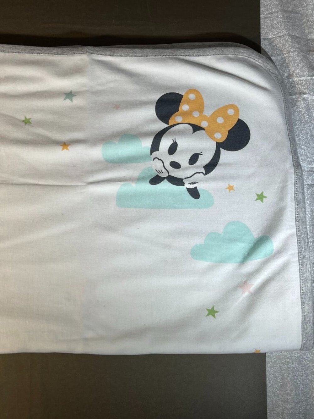 Disney Baby Blanket 40x32" Mickey Mouse Seafoam and Gray (1591)
